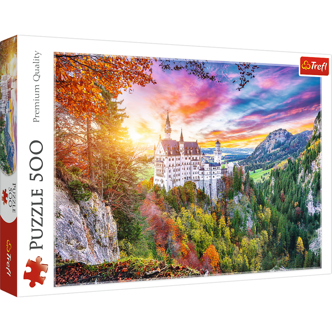 500 piece Jigsaw Puzzles, View of the Neuschwanstein Castle, Germany, Puzzle of Alps, Autumn landscape, Adult Puzzle, Trefl 37427